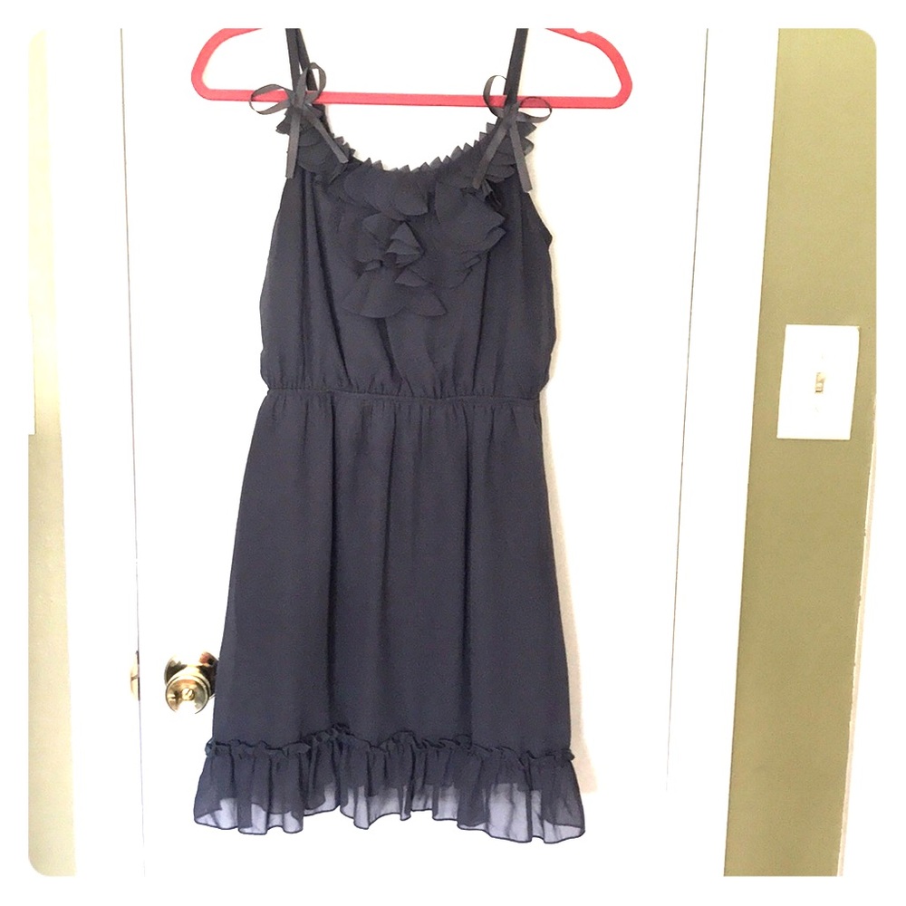 Gray ruffle dress, size S